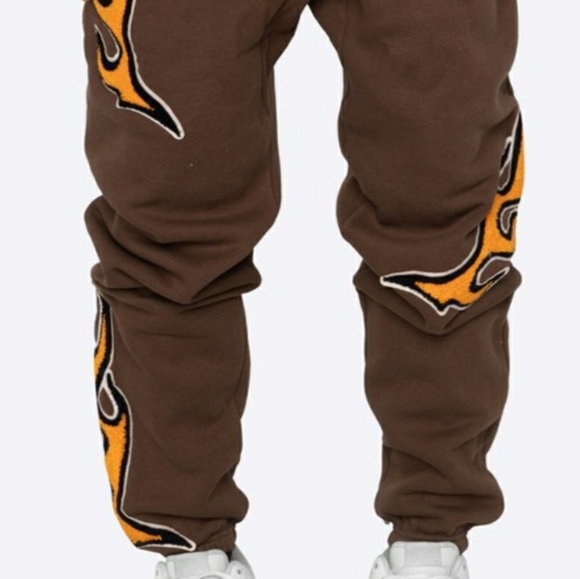 Brown NU Flame Sweatpants - Picture 2 of 2